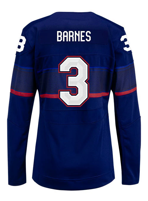 Ladies Nike USA Hockey Cayla Barnes Away 2022 Olympic Jersey