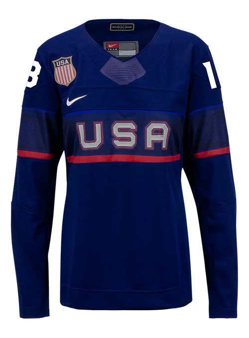 Ladies Nike USA Hockey Grace Zumwinkle Away 2022 Olympic Jersey - Image 2