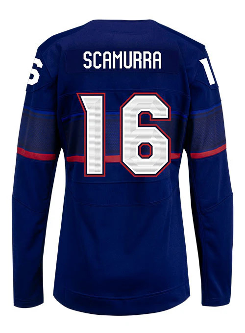 Ladies Nike USA Hockey Hayley Scamurra Away 2022 Olympic Jersey