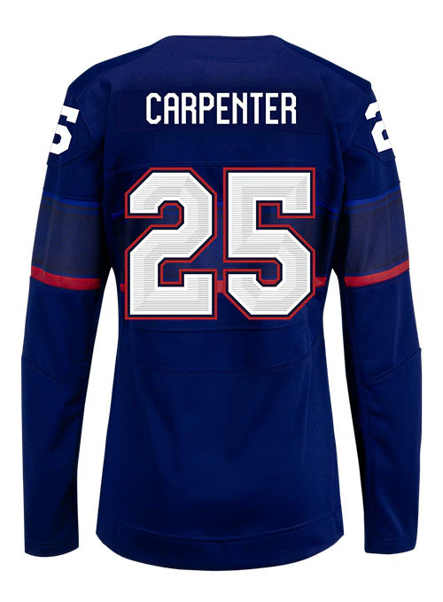 Ladies Nike USA Hockey Alex Carpenter Away 2022 Olympic Jersey