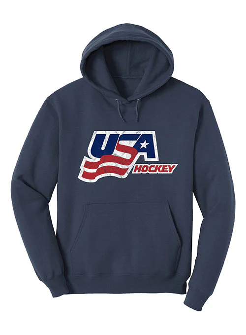 USA Hockey Secondary Logo Hooded Sweatshirt - Navy